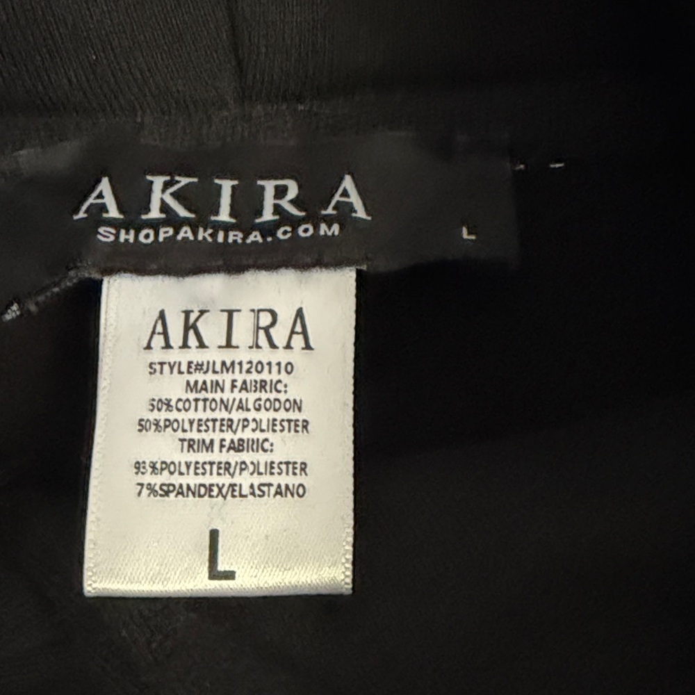 AKIRA Black Layered Hoodie with Mesh Long Sleeves - Picture 4 of 4